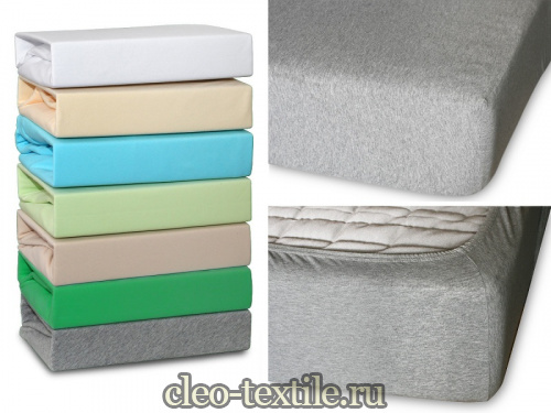 простыня cleo трикотажная на резинке 90*200*25 9/02
