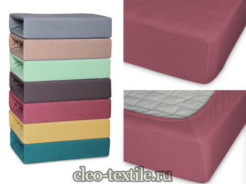 простыня cleo трикотажная на резинке 140*200*25 14/20