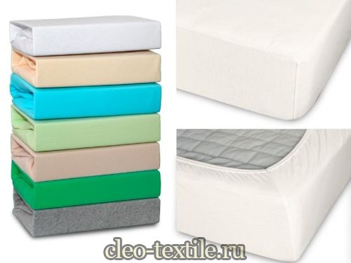 простыня cleo трикотажная на резинке 140*200*25 14/004-tp