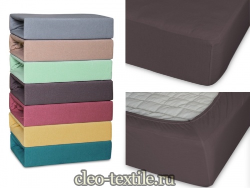 простыня cleo трикотажная на резинке 160*200*25 16/15