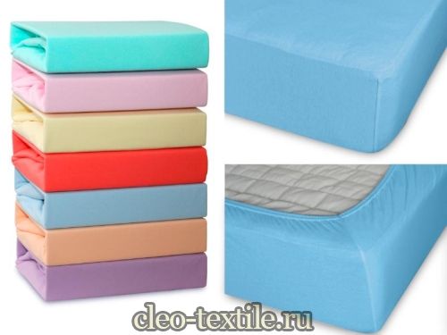 простыня cleo трикотажная на резинке 180*200*25 18/006-tp