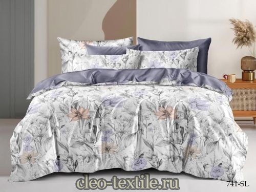 постельное белье cleo satin lux cl20/741-sl двуспальное