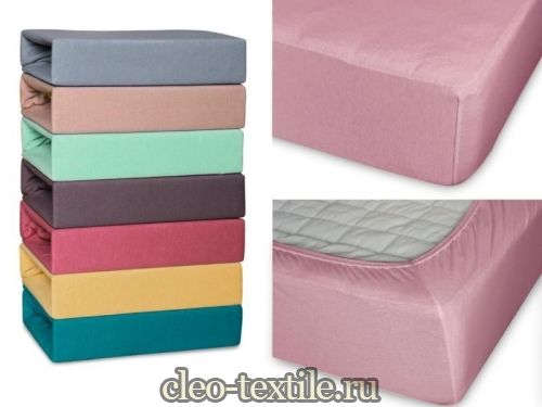 простыня cleo трикотажная на резинке 140*200*25 14/003-tp